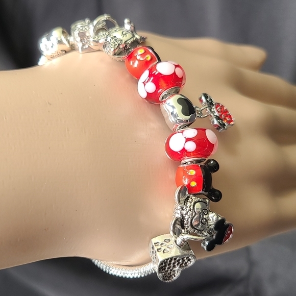 DISNEY Mickey Minnie Mouse Charm Bracelet - Picture 11 of 15